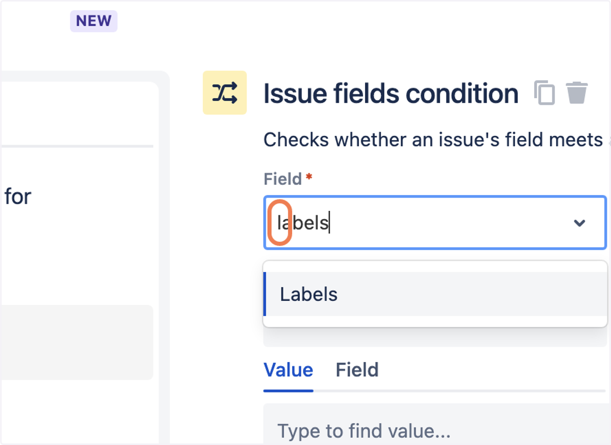 Type "labels"
