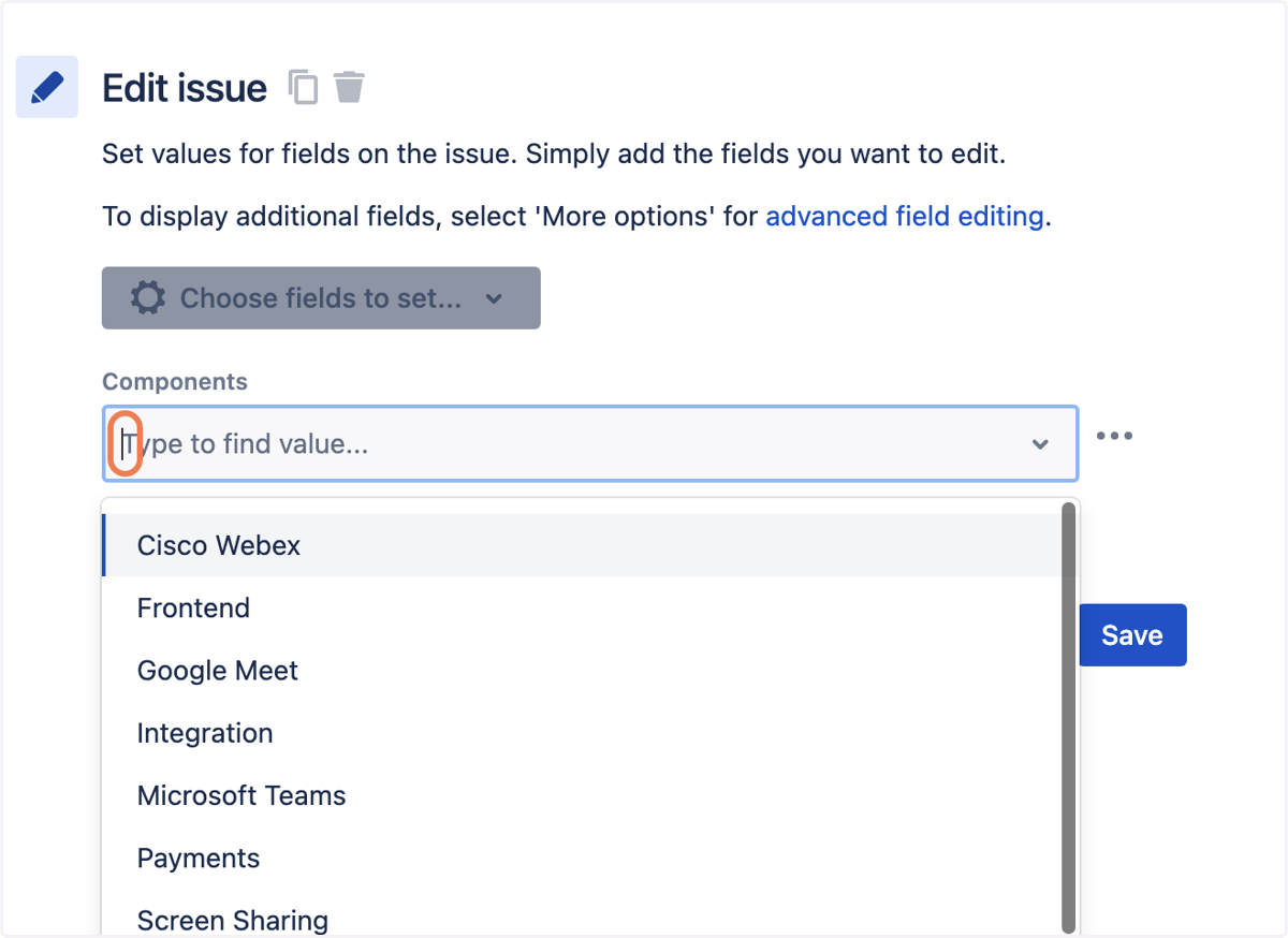 Click on Components