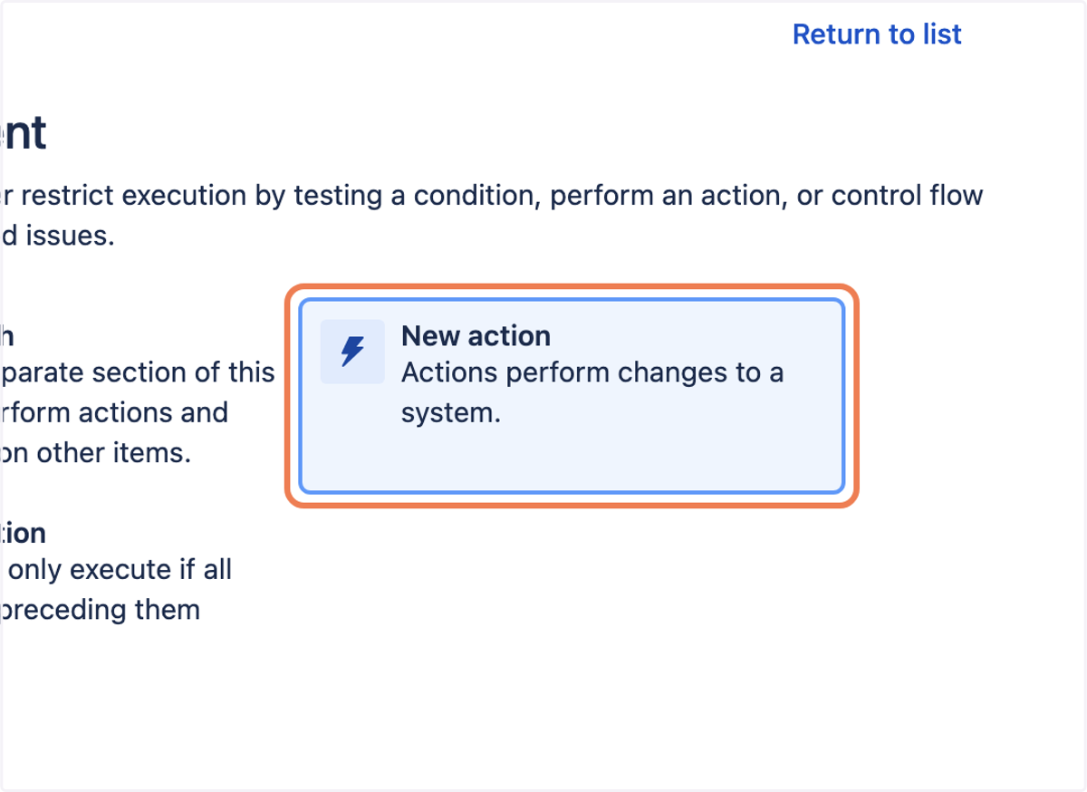 Click on New action…