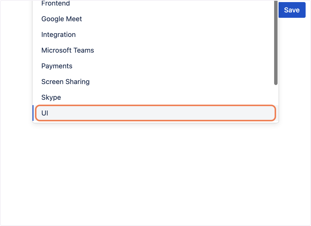 Click on the component(s) to add to the issue