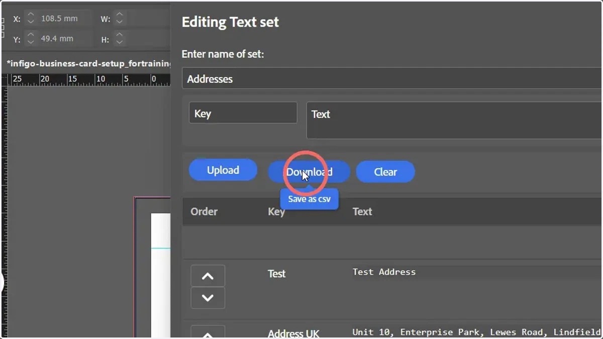 All text resources can be downloaded in CSV format