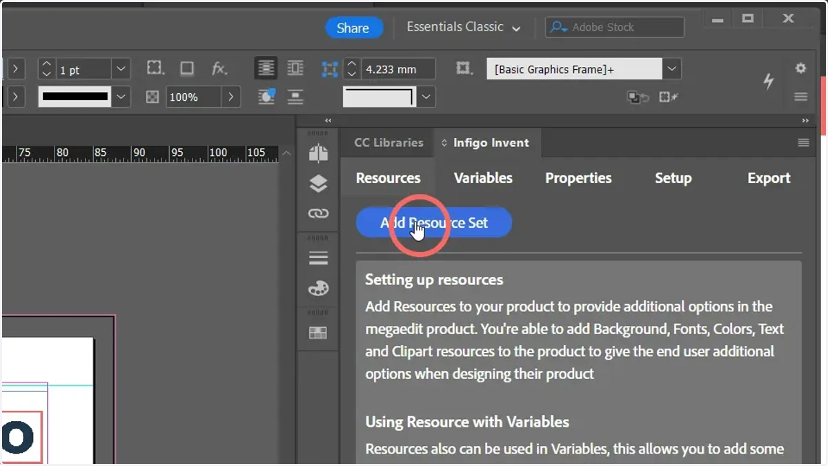 To begin, create a new resource set with Add Resource Set