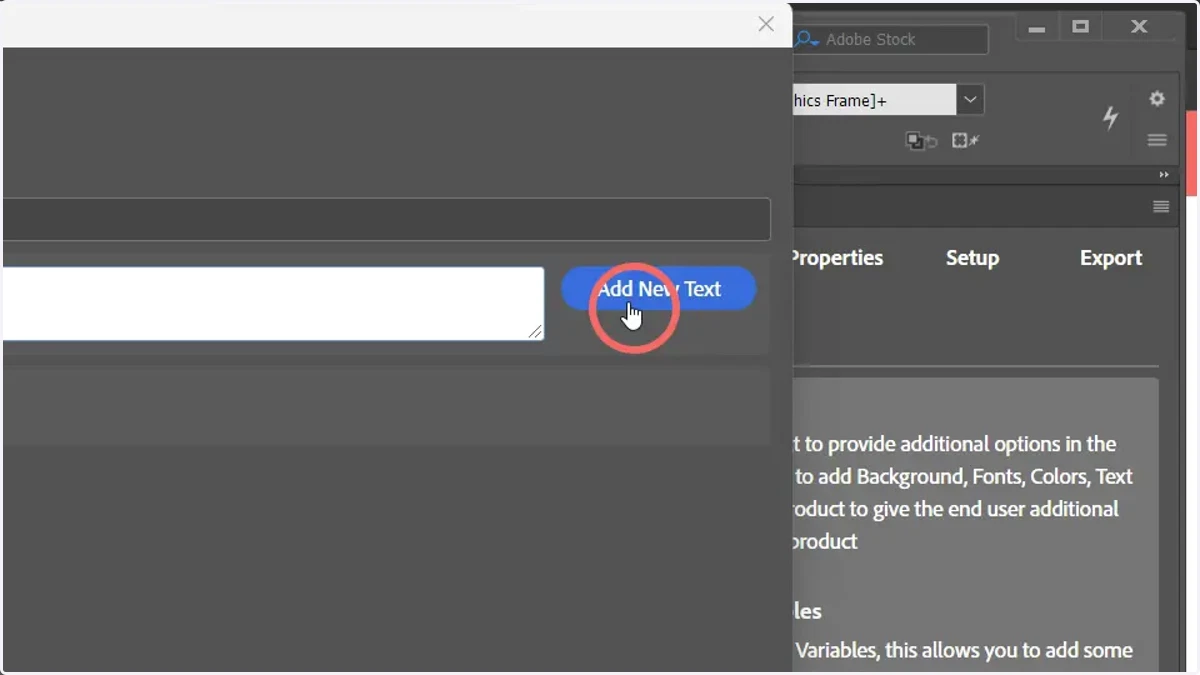 Click Add New Text