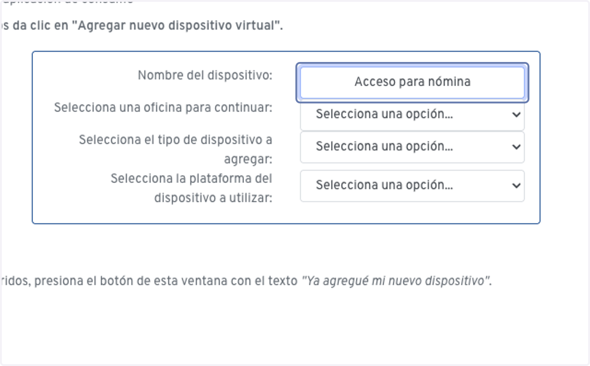 Escribe un nombre para identificar el "token"