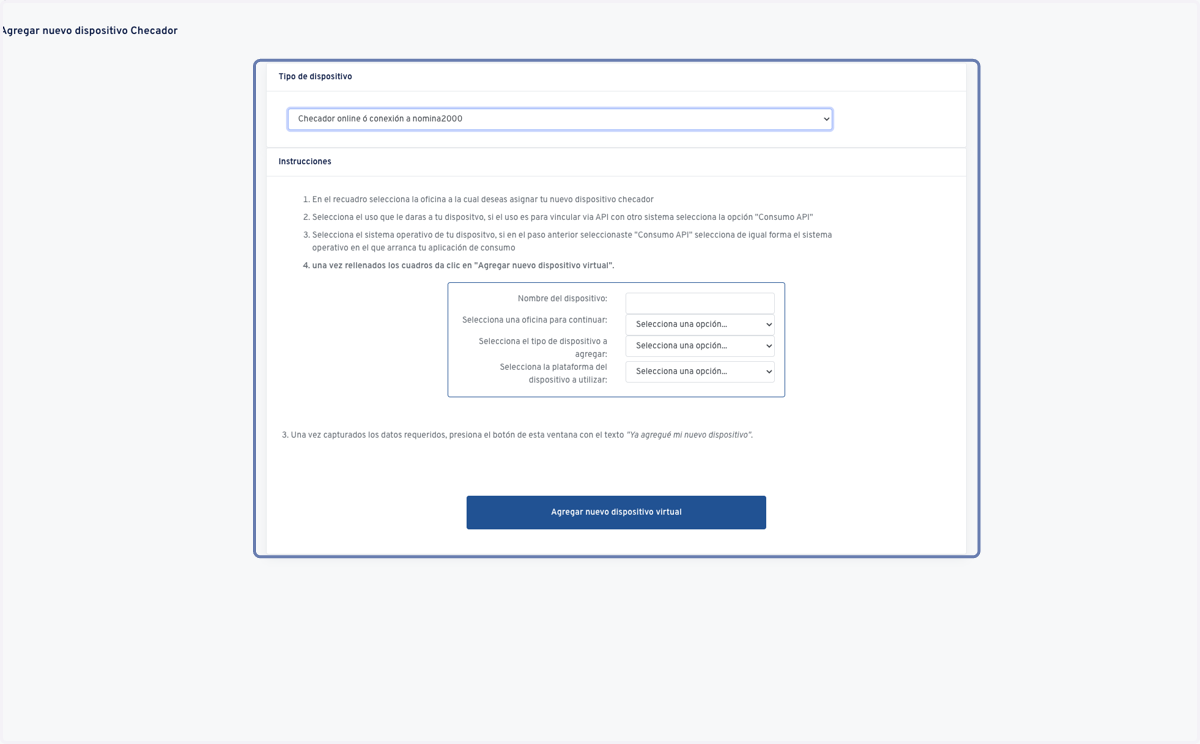 Verás la pantalla de configuración
