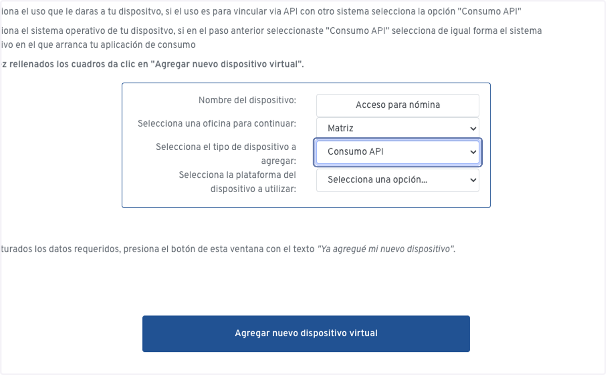 Selecciona Consumo API