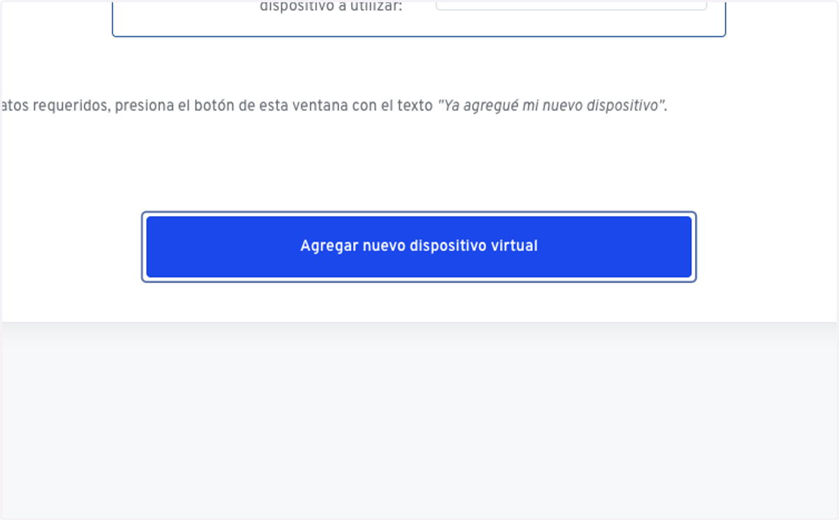 Click on Agregar nuevo dispositivo virtual
