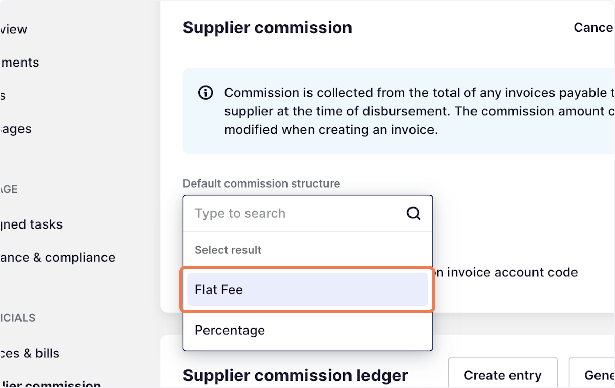 You can select either a fixed fee pr percentage pages structure