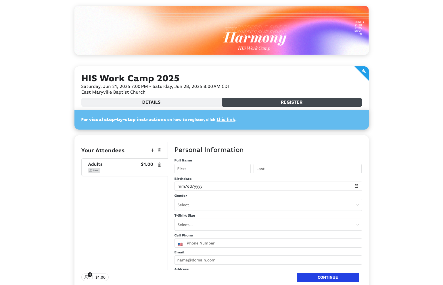Fill out your Personal Information.
