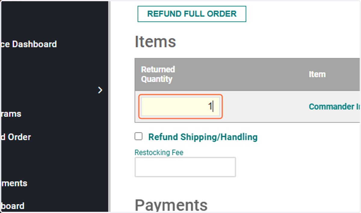 Items Section