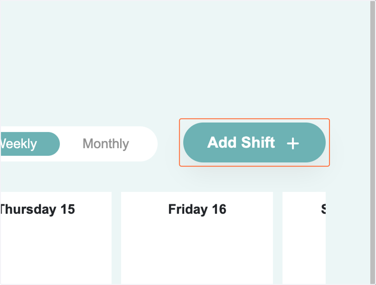 Click on Add Shift