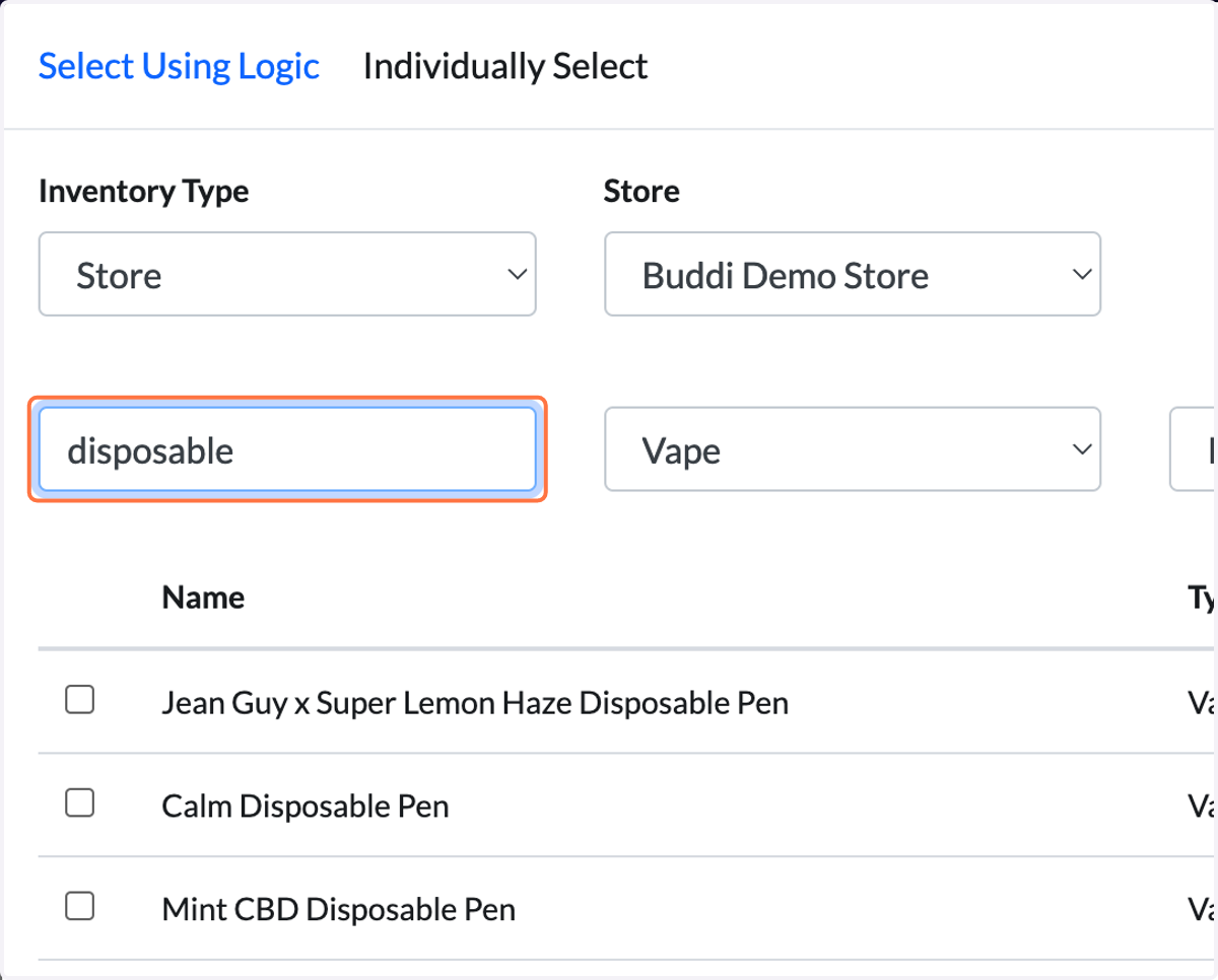 From here, you will enter keywords into the Name search field, one-by-one. Hit 'Enter'.
