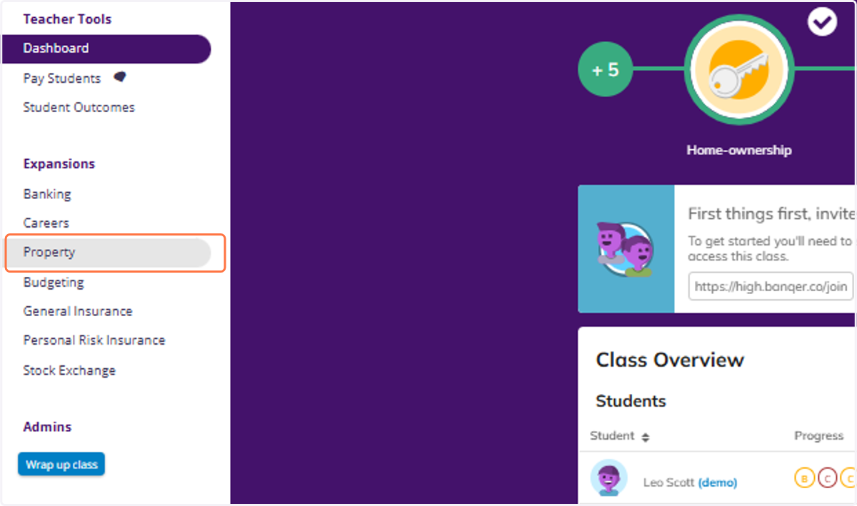 Click on Property