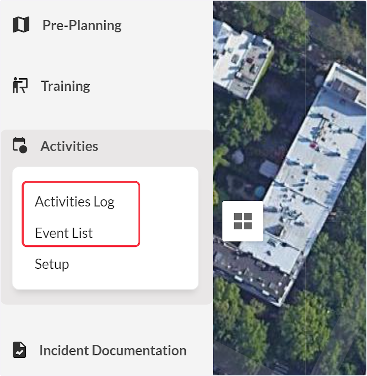 Click on Activities Log or Events List