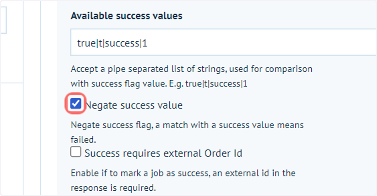 Negate success value