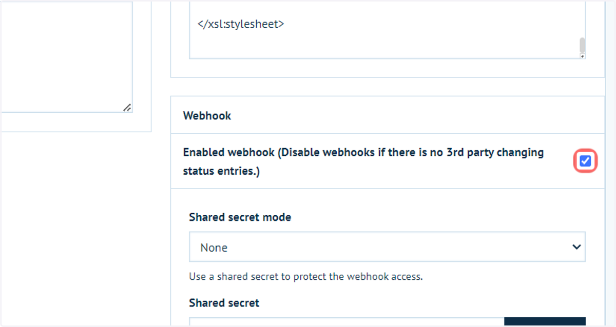 Enabled Webhook