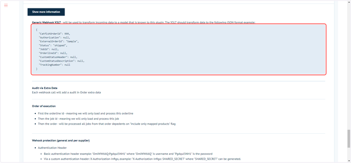 Additional webhook information