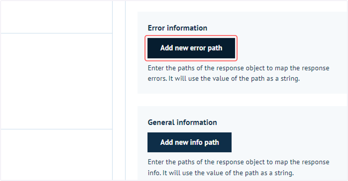 Add new error path and Add new info path