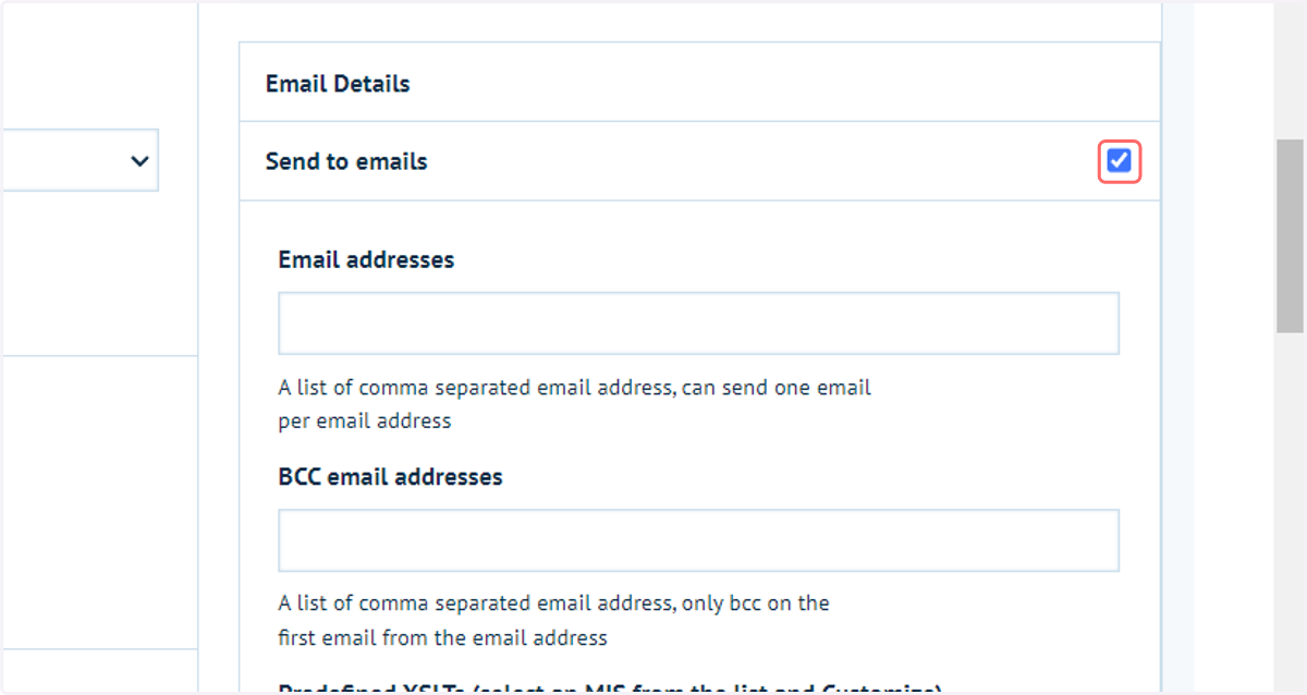 Send to emails