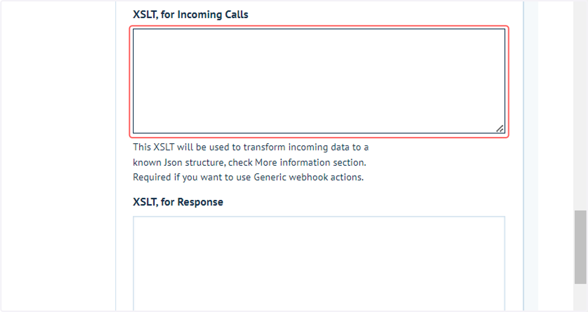 XSLT for incoming calls