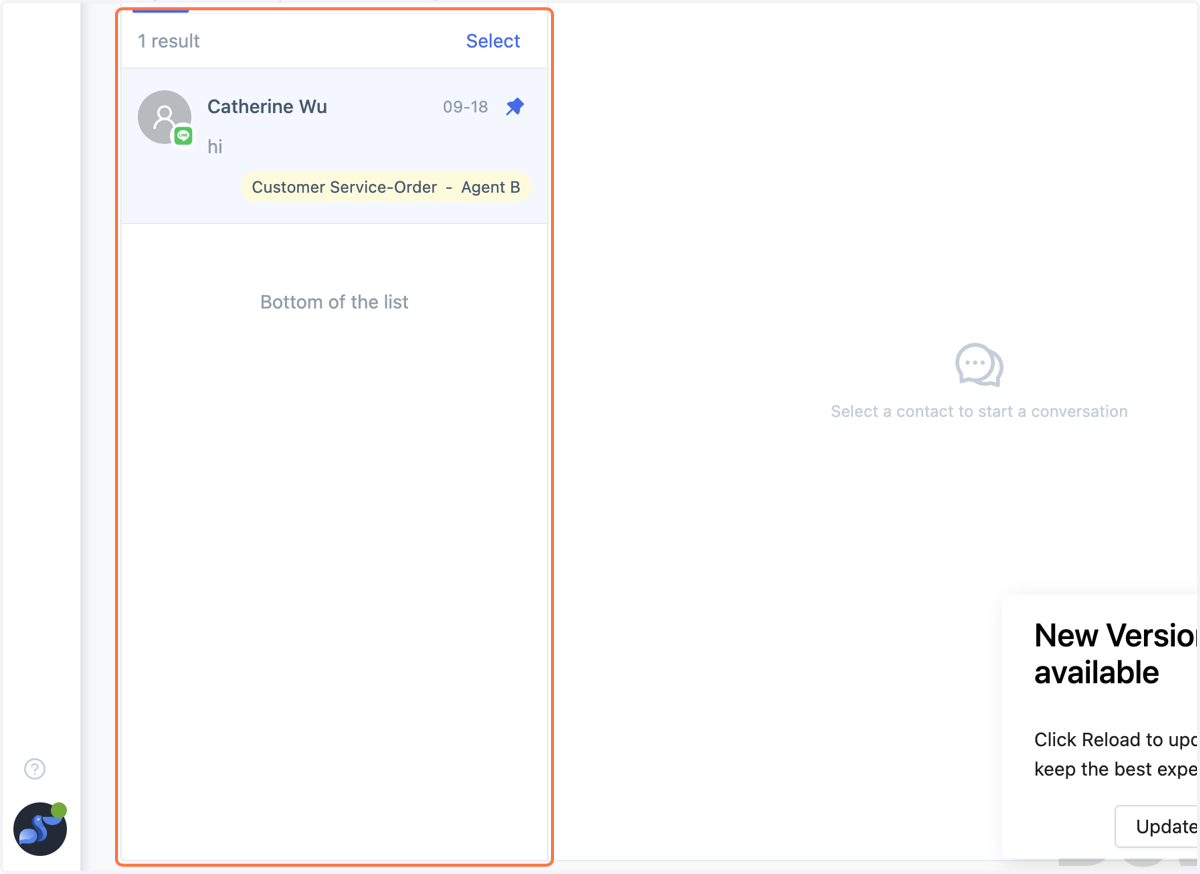 Access the CAAC conversation list.