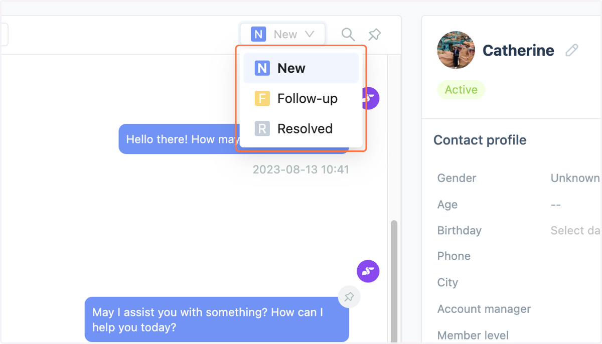 Switching Conversation Status