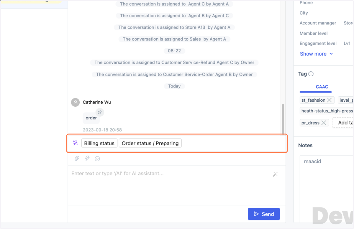 AI Recommendation Template