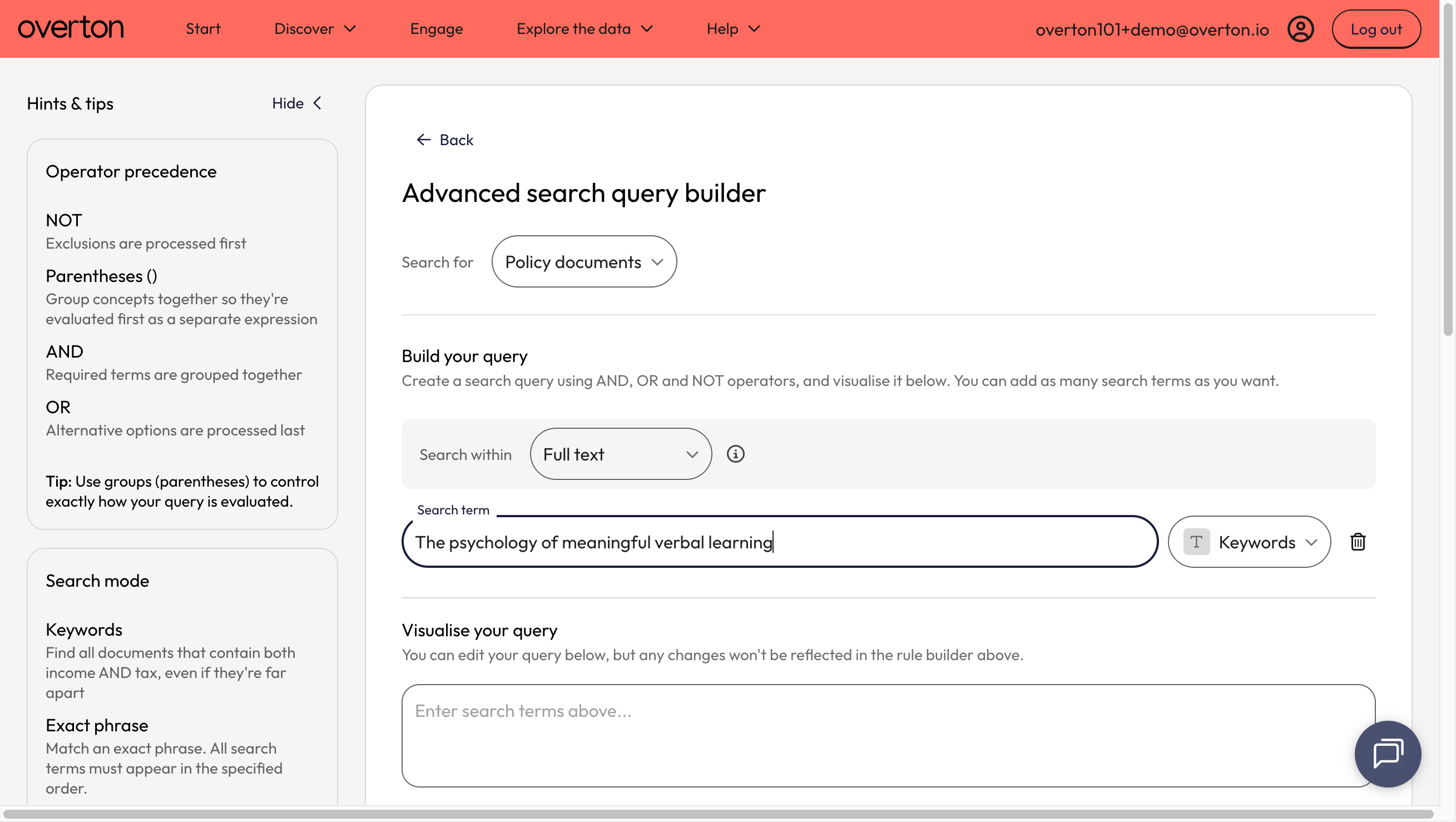 In the 'Search term' box, type the title of your publication