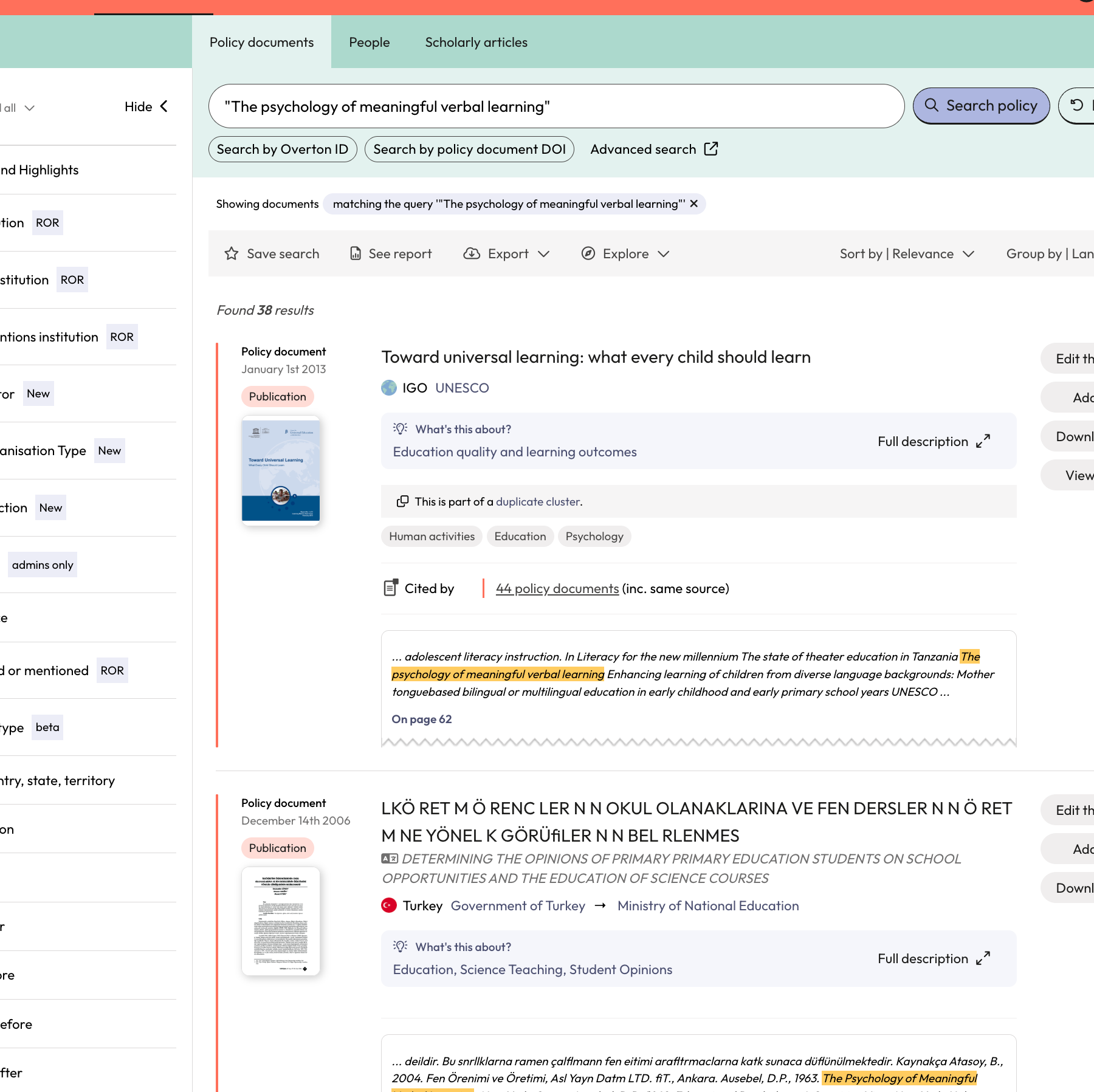 It is possible that not all results are relevant and you may want to narrow down your search.