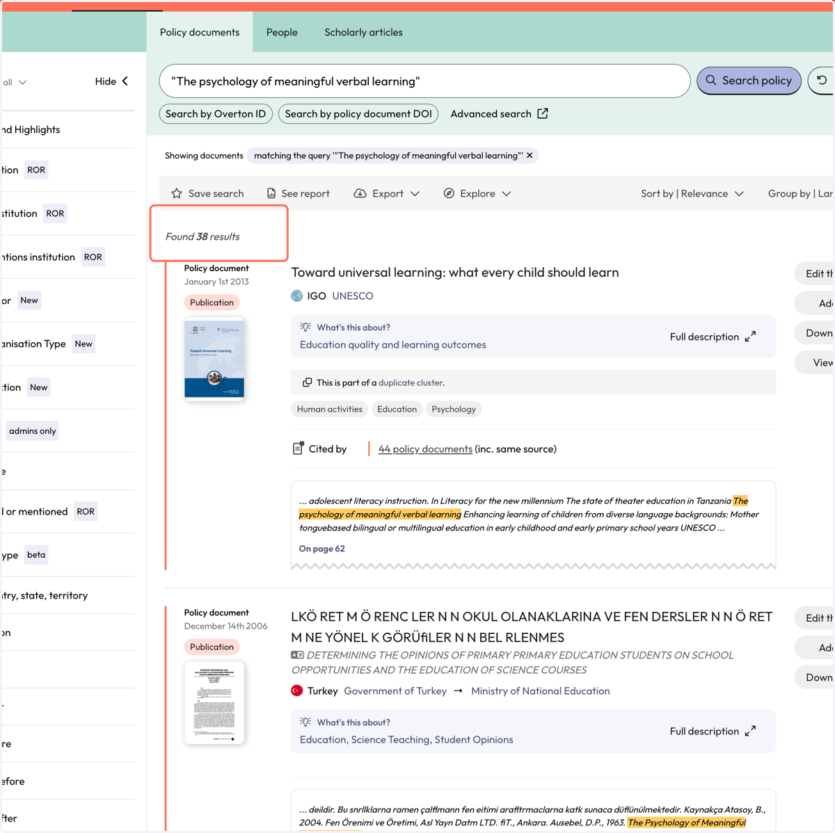It is possible that not all results are relevant and you may want to narrow down your search.