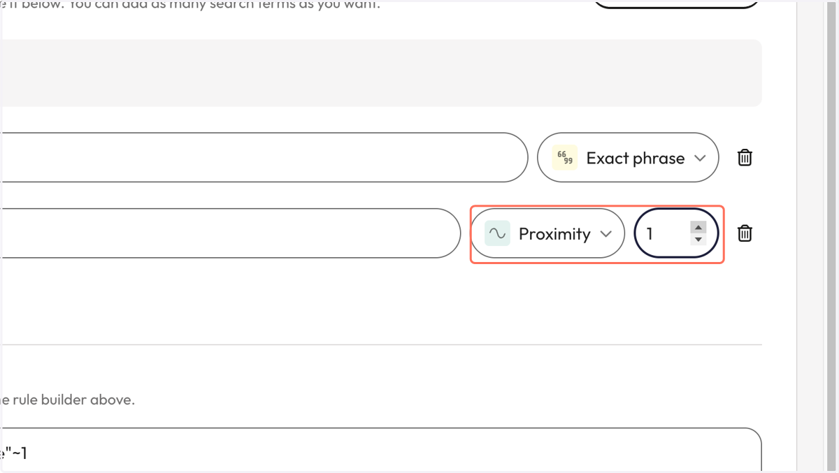 Select 'Proximity' and then enter the number of words you want in-between the title and the author's name.