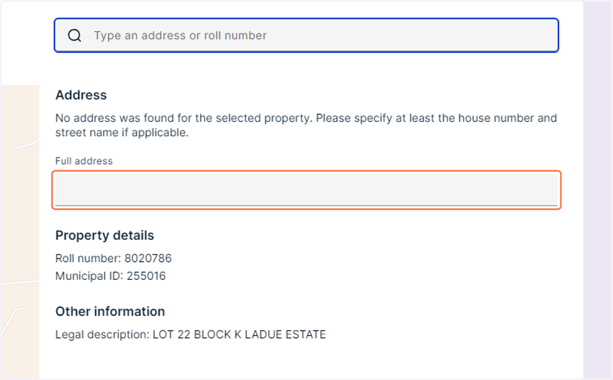 Click on Full address