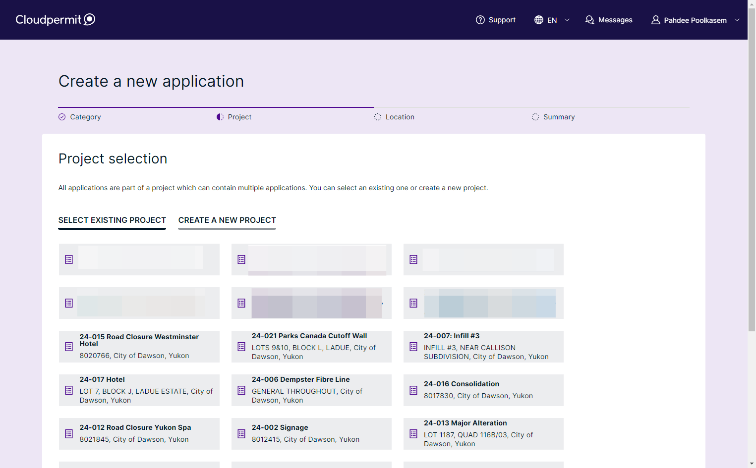Click on CREATE A NEW PROJECT
