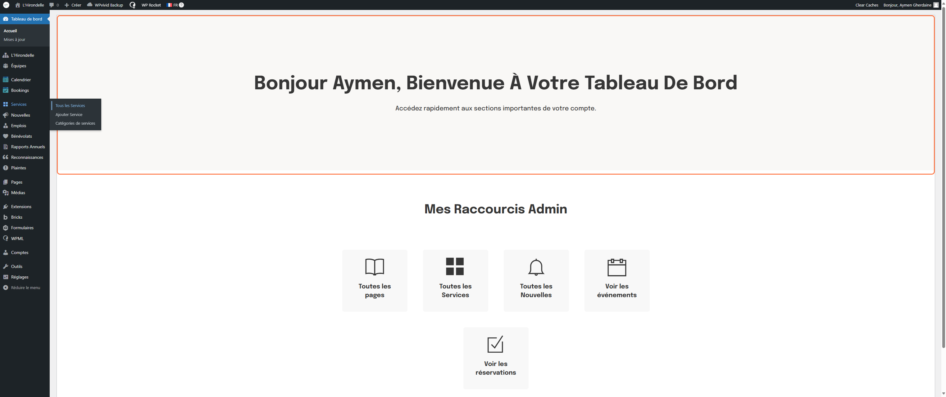 Click on Tous les Services