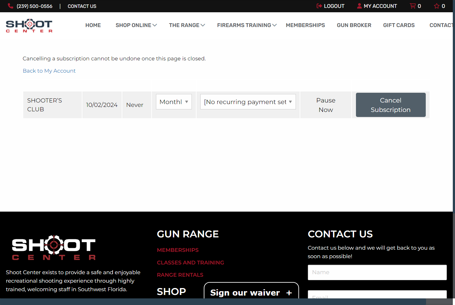 Click on Cancel Subscription