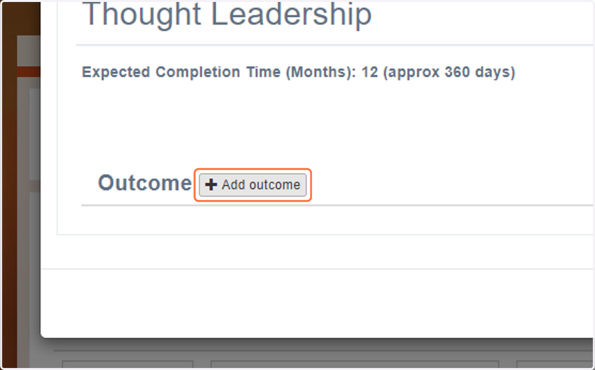 Click on Add outcome