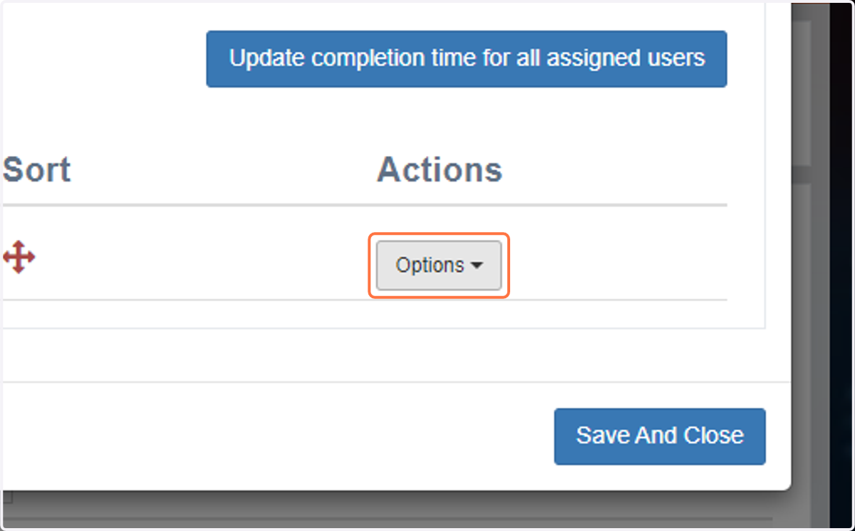 Click on Options
