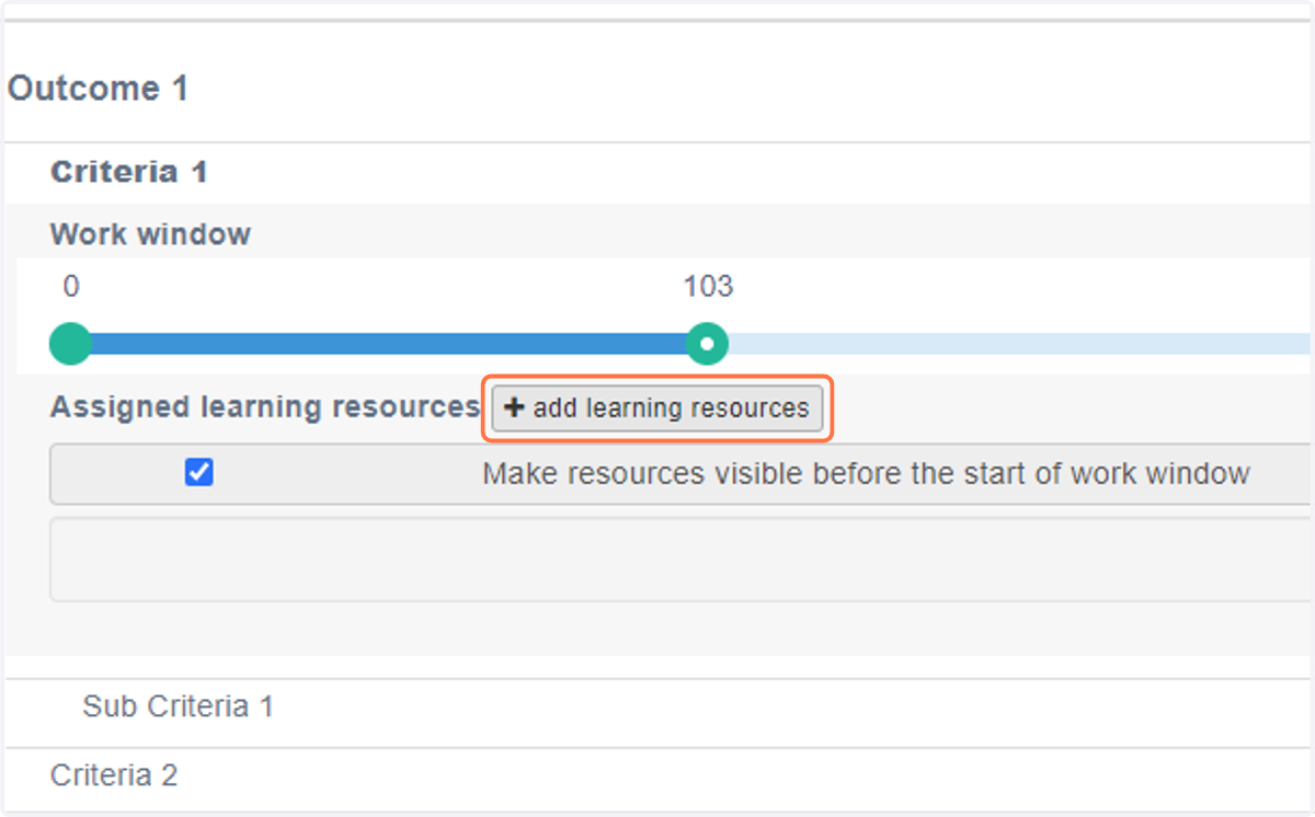 Click on add learning resources