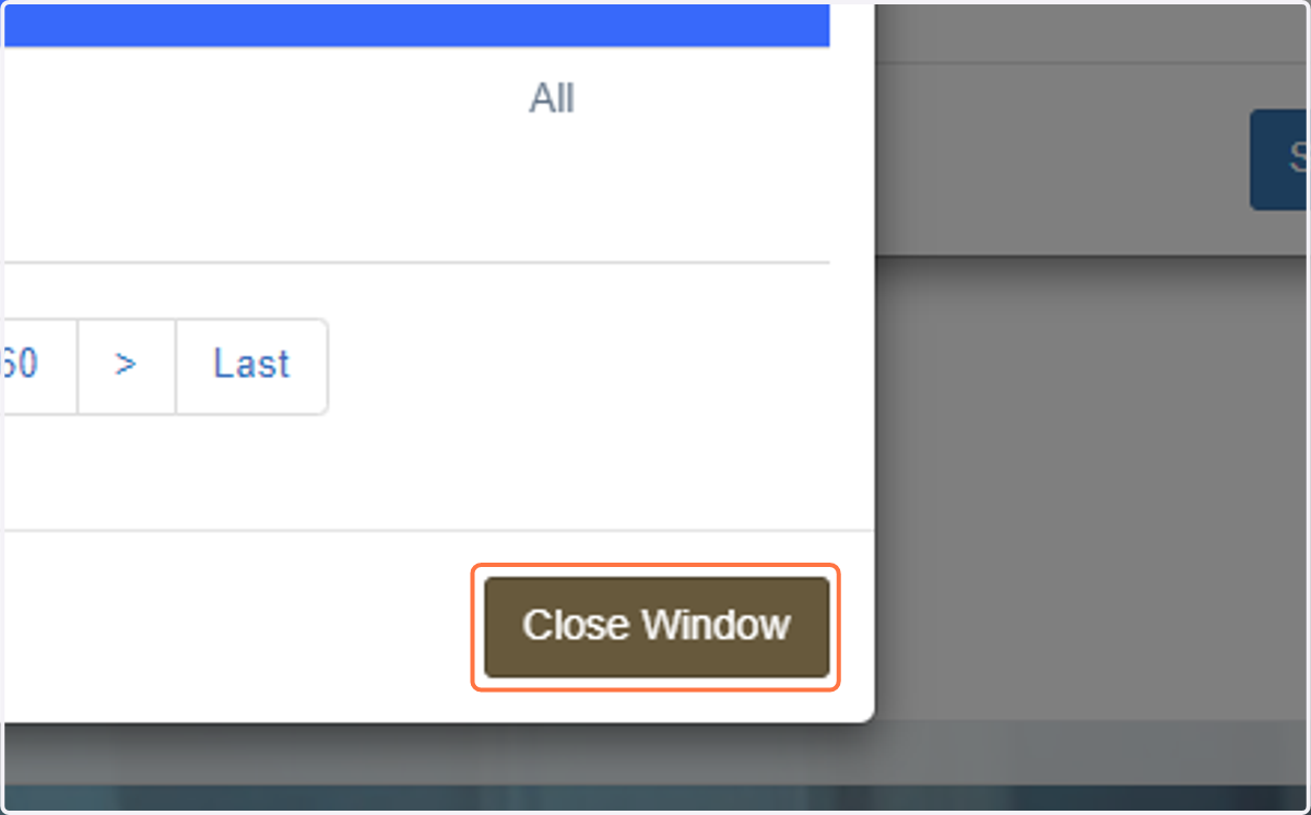 Select resources you want to link to criteria/sub-criteria and then close window