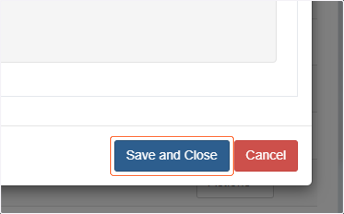 Click on Save and Close