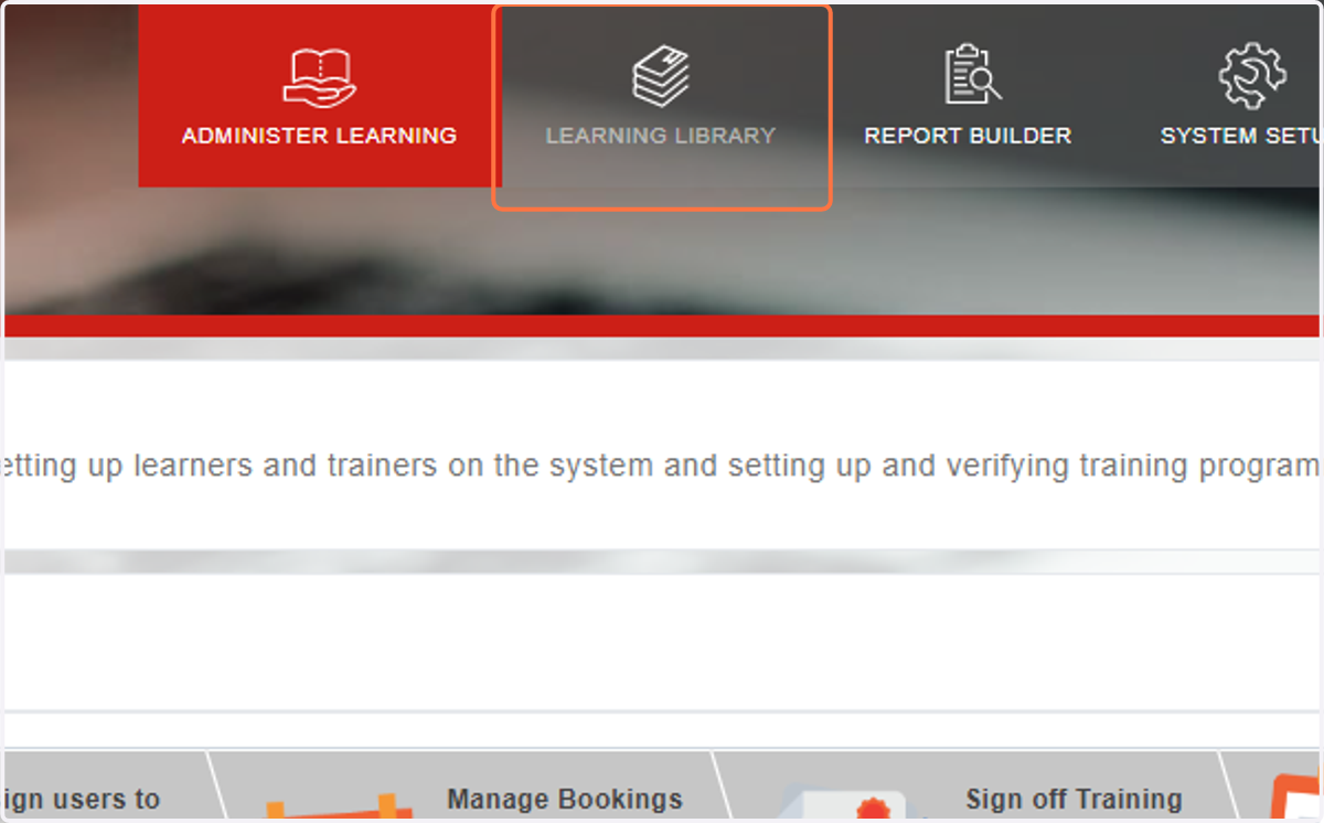 Click on …Learning Library