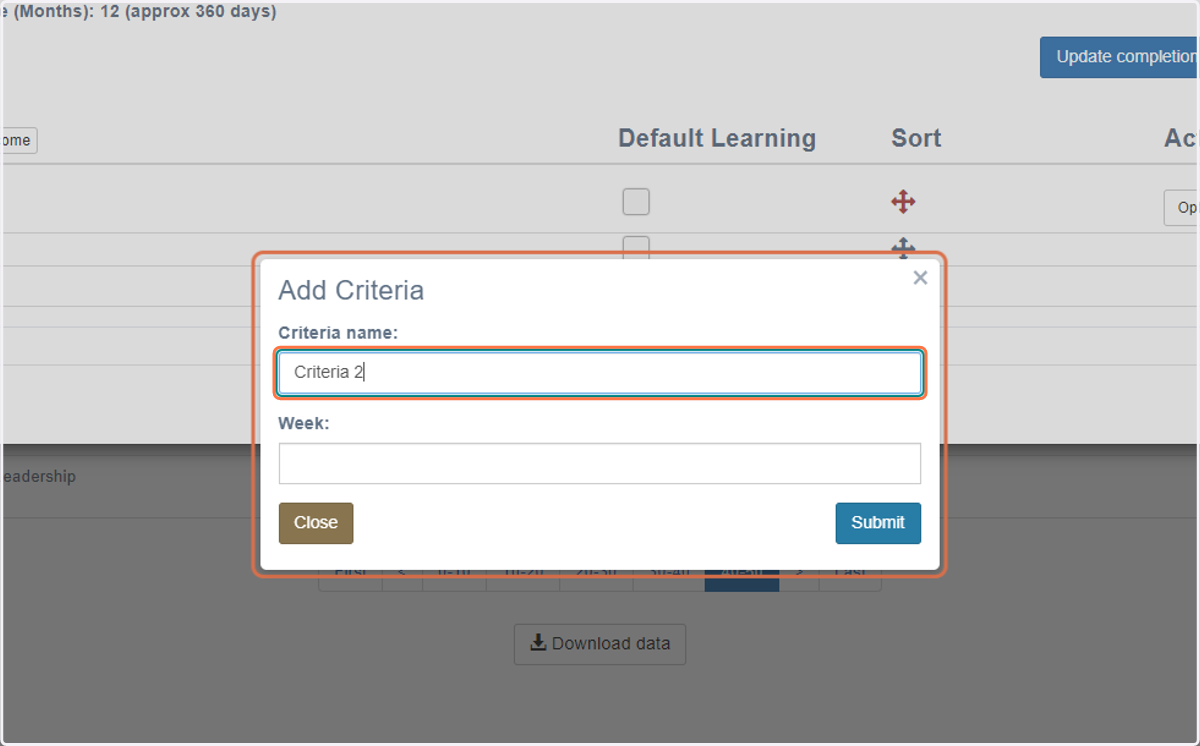Continue to add relevant criteria (and sub-criteria) as required