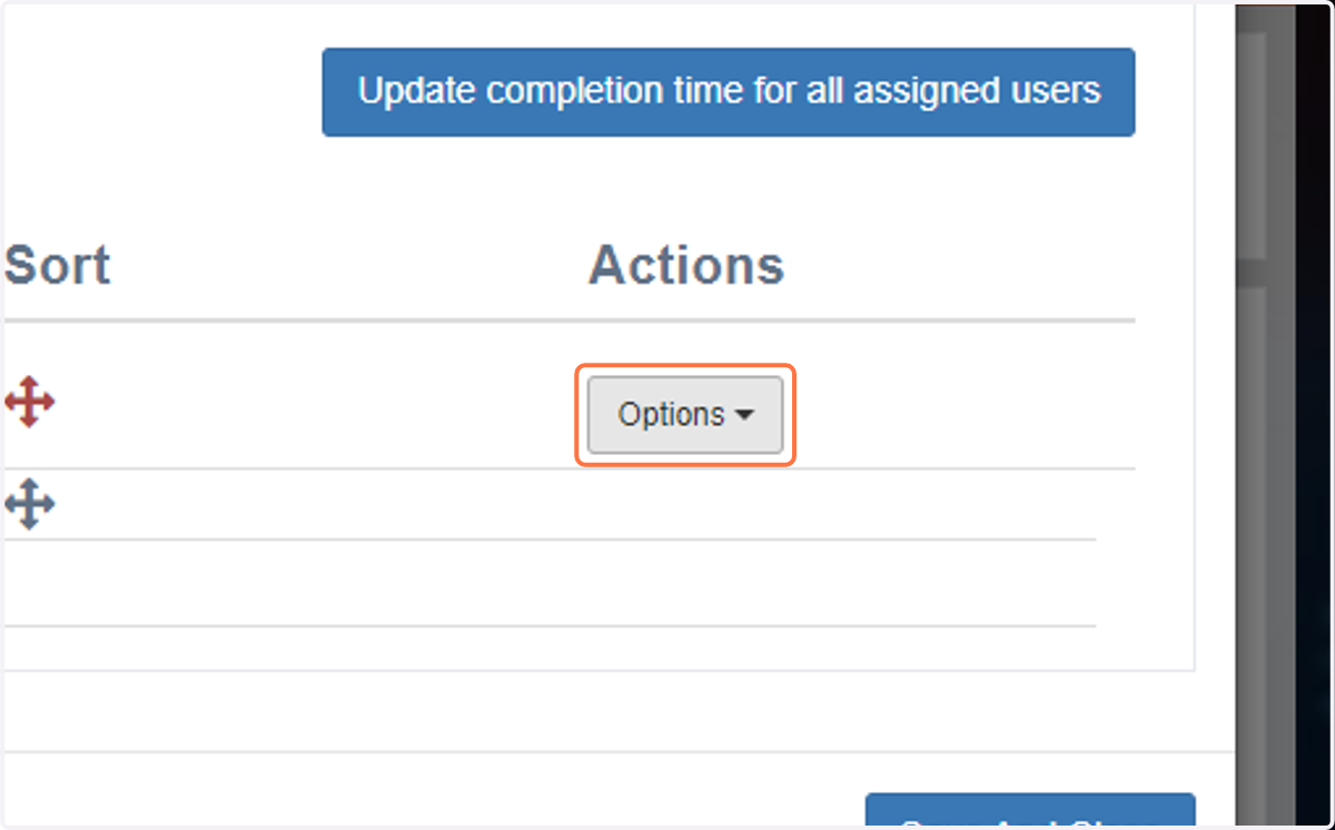 Click on Options
