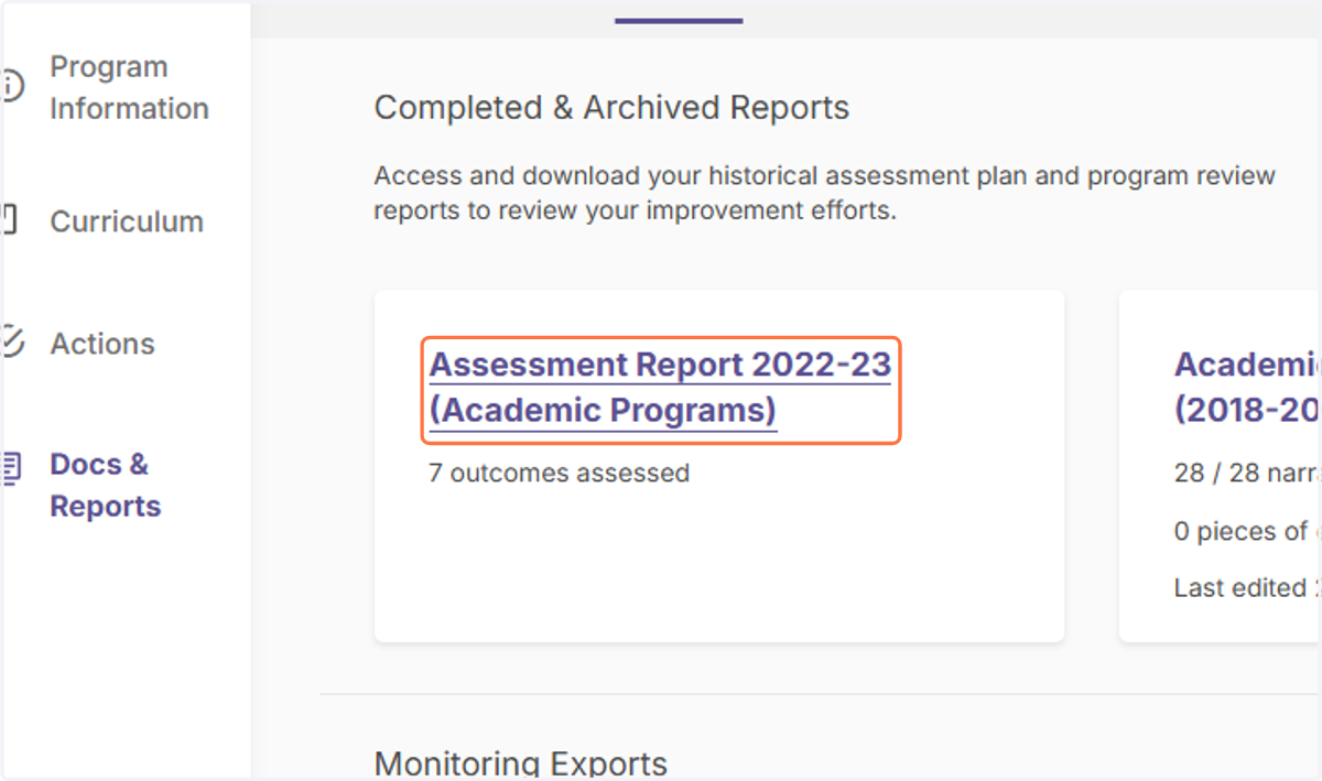Select the report you want to download.