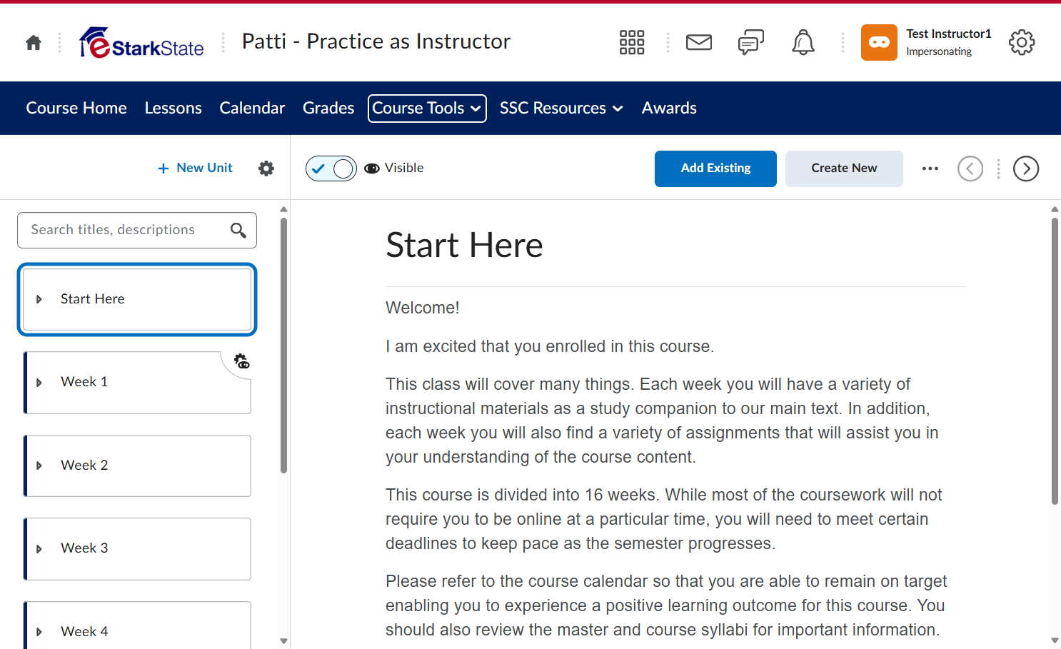 Click on Course Tools