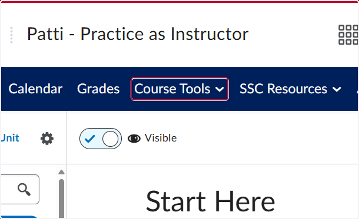 Click on Course Tools