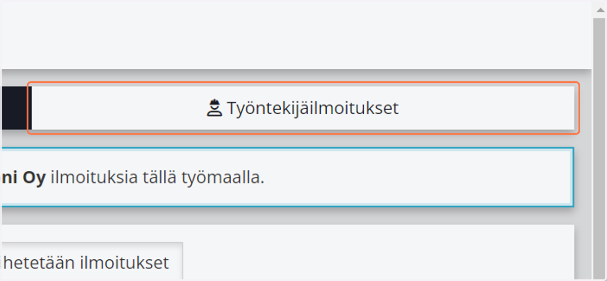 Valitse "Työntekijäilmoitukset"