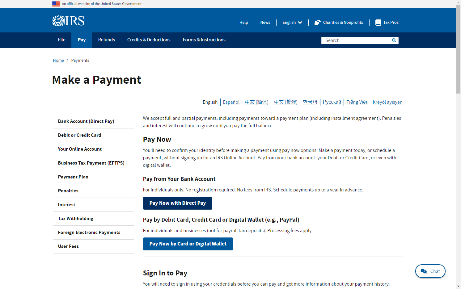 Click on Pay Now with Direct Pay