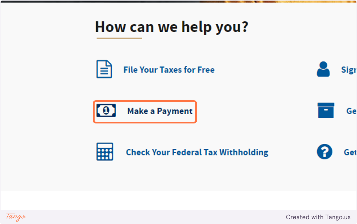 Click on Make a Payment