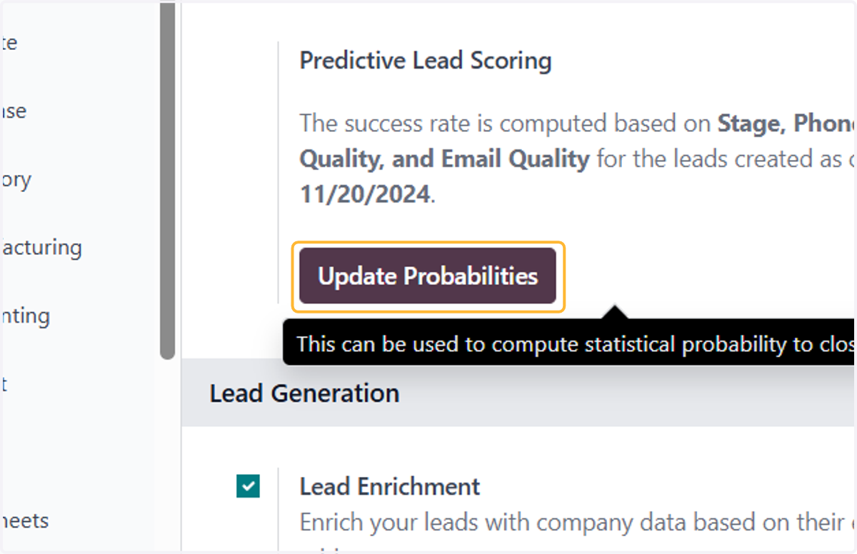 Click on Update Probabilities